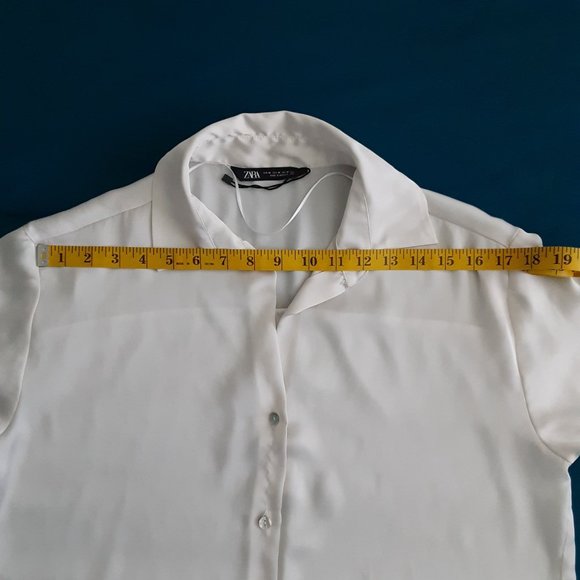Women's Zara Cream Colored Polyester Long Sleeve Blouse, Size M - Picture 9 of 12